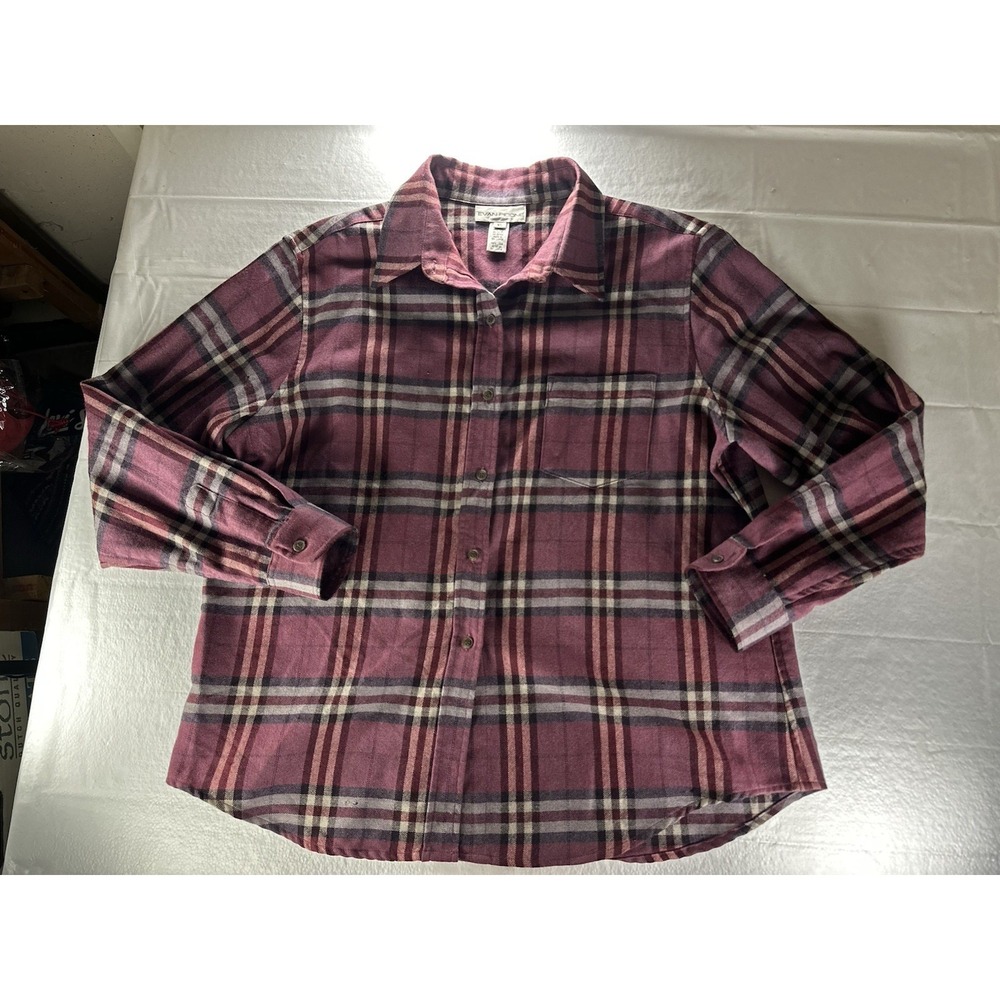 VTG Evan Picone Plaid Flannel Jacket Women‎ XL Wool Blend Boho Classic Blazer